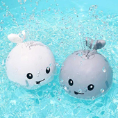 自动感应喷水小鲸鱼宝宝洗澡玩具婴幼儿童浴室戏水灯光旋转喷泉