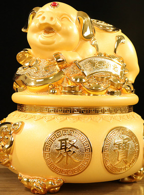 跨境金猪摆件生肖存钱罐家居客厅酒柜办公室店铺装饰工艺开业礼品