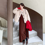 新品大货主推款皮毛一体外套2C075-913-P195-K298，女装皮草，菡迪欧娜