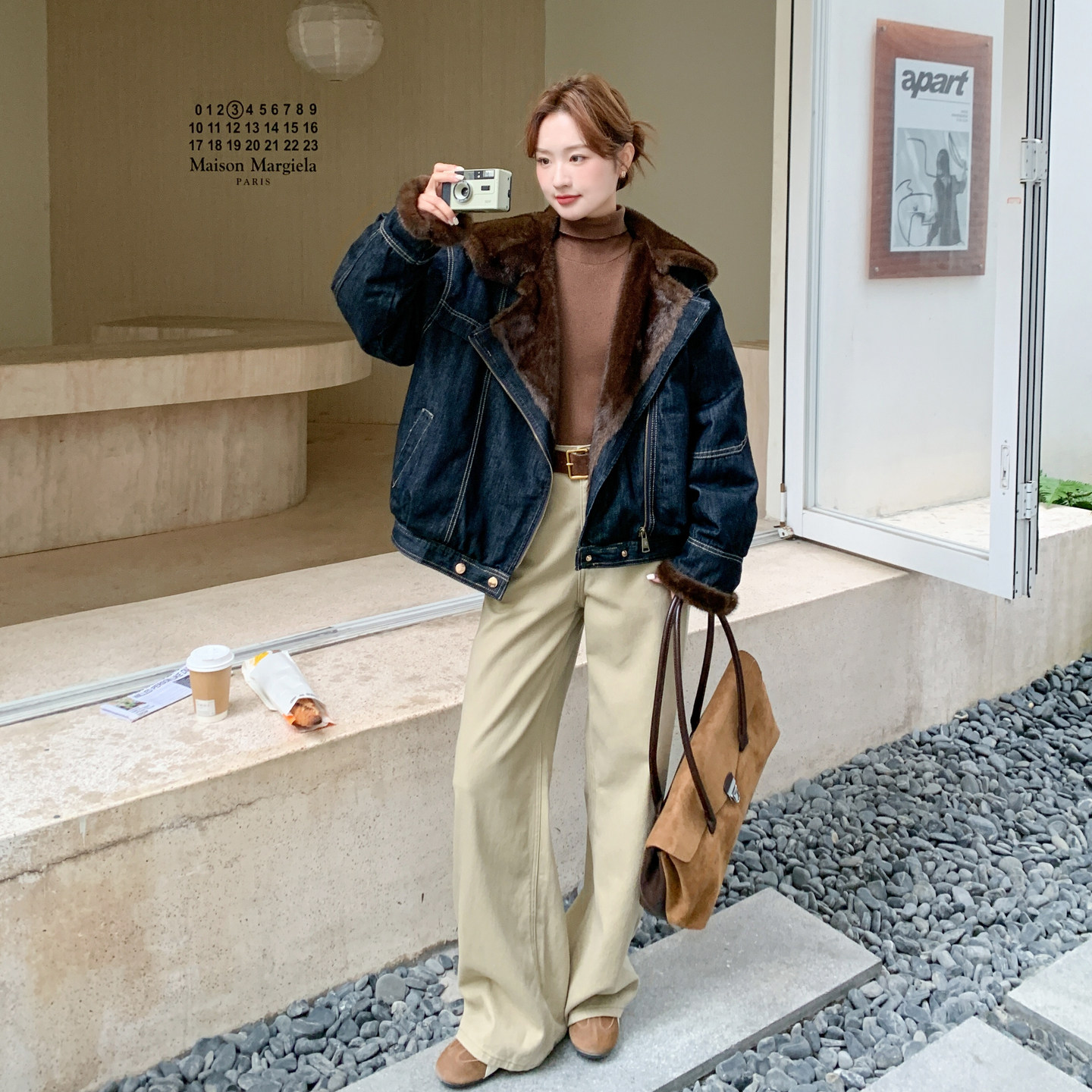 新品大货主推款仿水貂毛牛仔派克服保暖外套890-P235-K348,女装短外套,2C075