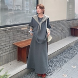 新品大货韩系格纹拼接卫衣套装2C075-831-P185-K268，女装套装/套裙，2C075