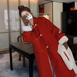 现货主推附买家秀呢料派克服加绒珍珠扣2C075-089A-P215-控298，女装毛呢外套，菡迪欧娜