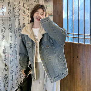 新品 主推款 仿水貂毛牛仔派克服保暖外套,719-P205-K308图片