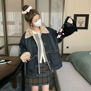 新款  现货 牛仔派克服内胆兔毛保暖外套2C075-281-P185K268图片
