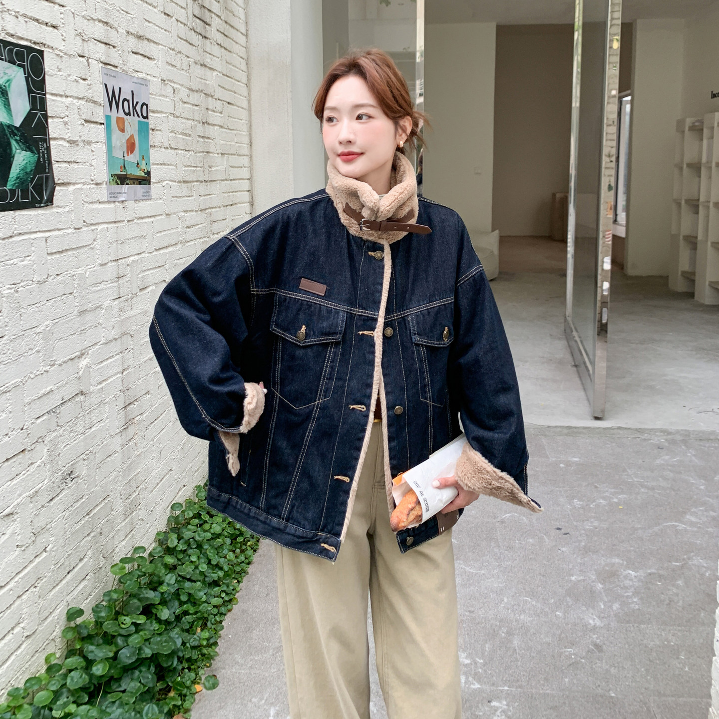 新品大货主推款加绒牛仔派克服保暖外套2C075-893-P205-K298,女装派克服,菡迪欧娜