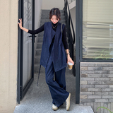 新品附买家秀老钱风马甲+阔腿裤两件套2C075-667-P165-K228，女装套装/套裙，2C075