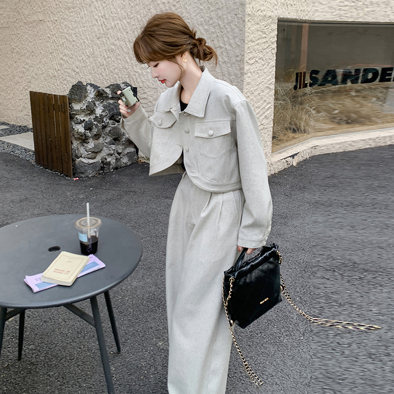 中长款肯豆风时尚套装欧若假日风春秋风洛丽塔显瘦气质小个子长袖，女装套装/套裙，菡迪欧娜