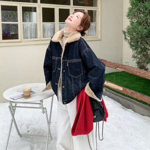新品主推款 撒金粉牛仔宽松派克服保暖外套 889-P205-K298图片