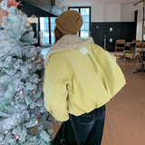 新品大货主推款羊羔毛拼接90白鸭绒内胆派克服外套911-P275-K418，女装派克服，菡迪欧娜