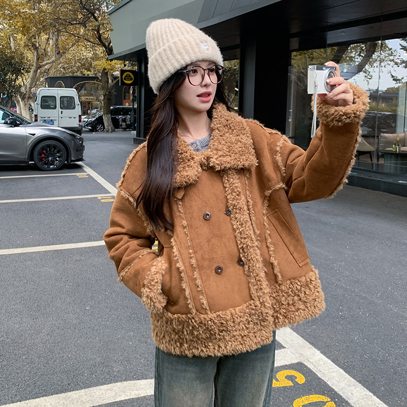 新品主推皮毛一体外套2C075-1020-P205-K298,女装短外套,2C075