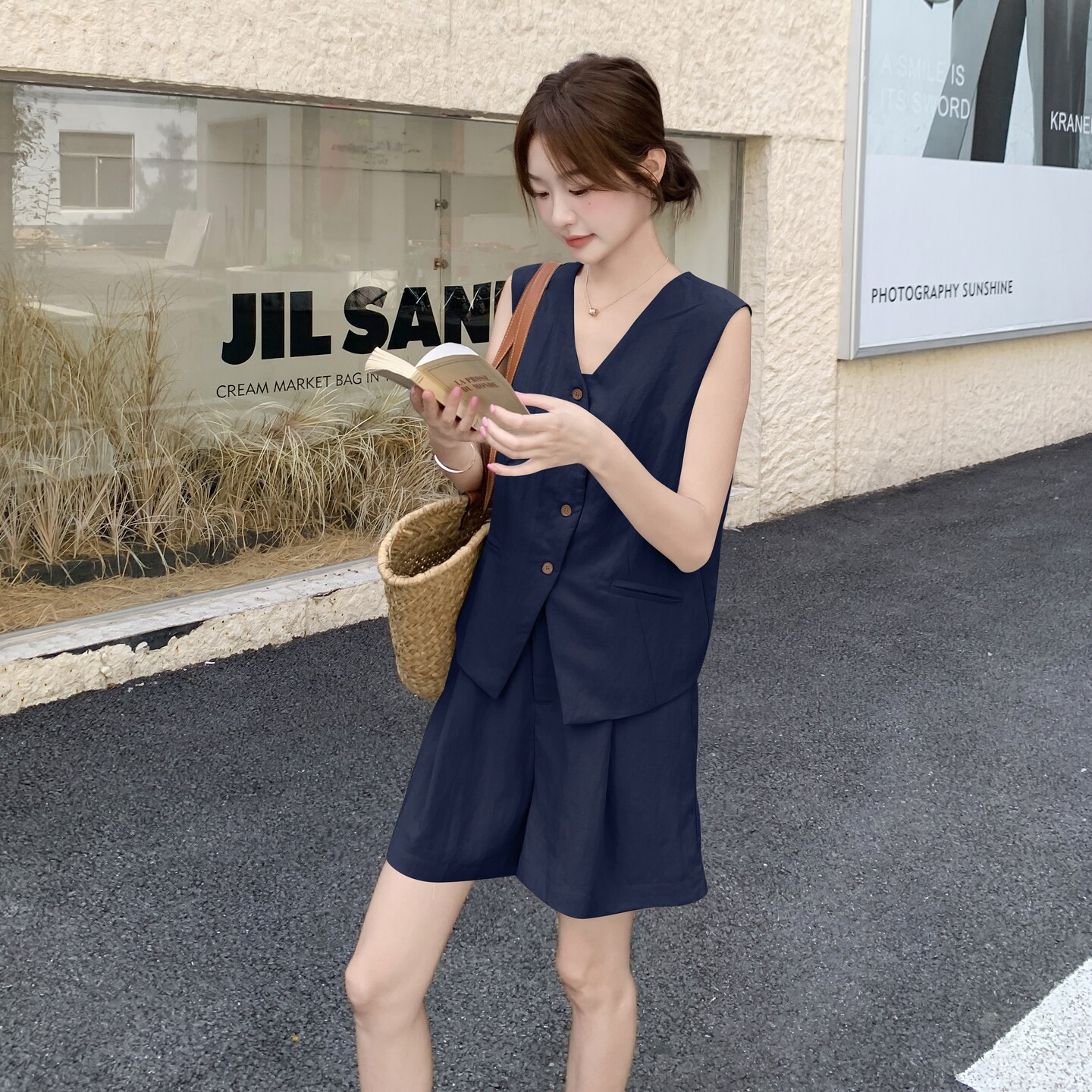 新品主推款老钱风马甲+短款两件套套装2C075-988-P155-K218,女装套装/套裙,2C075