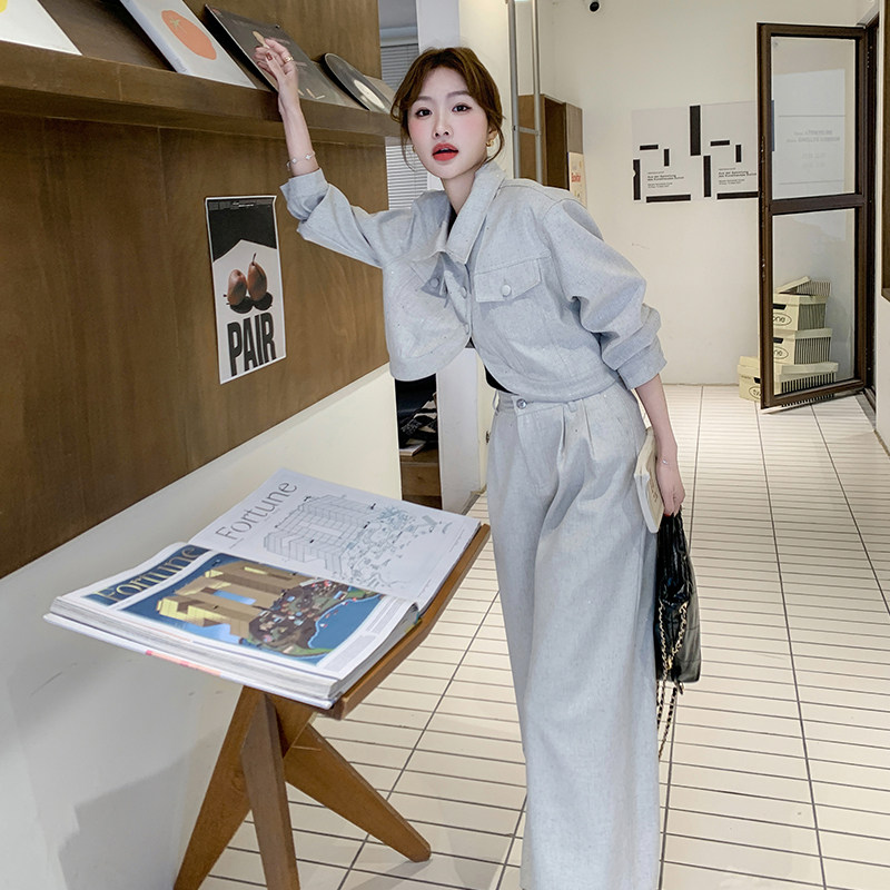 MQMP时尚轻奢高级感提花小香风两件套2025秋新款干练气质女装套装图片