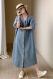 夏薄款牛仔宽松慵懒连衣裙2C075-1777-P135-K188，女装连衣裙，2C075