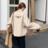【上新】70毛奶fu奶fu减龄百搭奶杏黄色双面呢大衣867-P245-K358，女装毛呢外套，菡迪欧娜