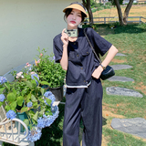 休闲风少女风时尚套装裤子气质连体显瘦夏季西装上衣显瘦气质高腰，女装套装/套裙，2C075