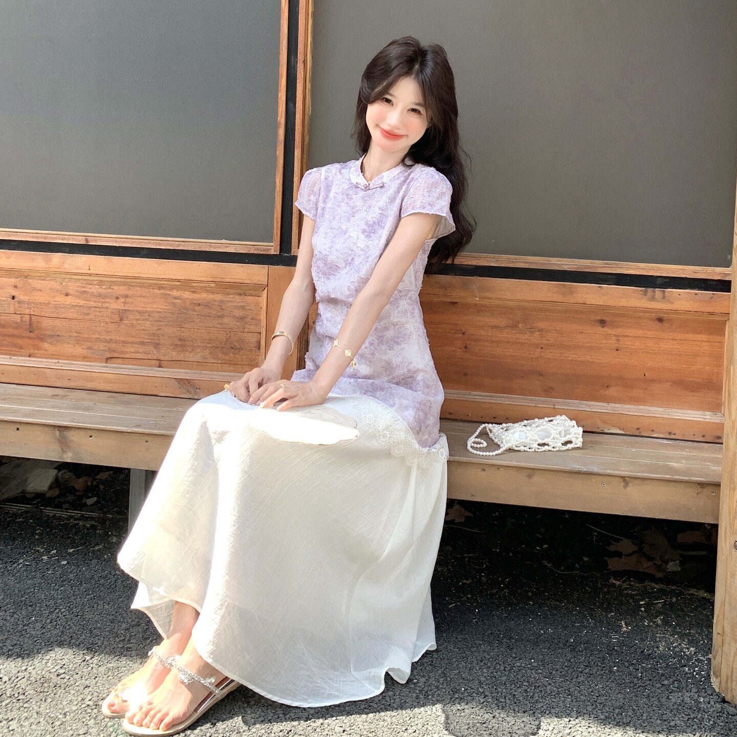 新品轻薄新中式剪花改良旗袍连衣裙2C075-9026-P155-K228,女装连衣裙,2C075