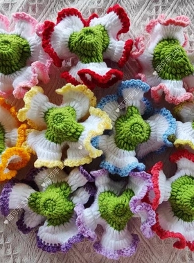 手工编织钩织康乃馨花头半成品毛线摆摊母亲节教师节礼物