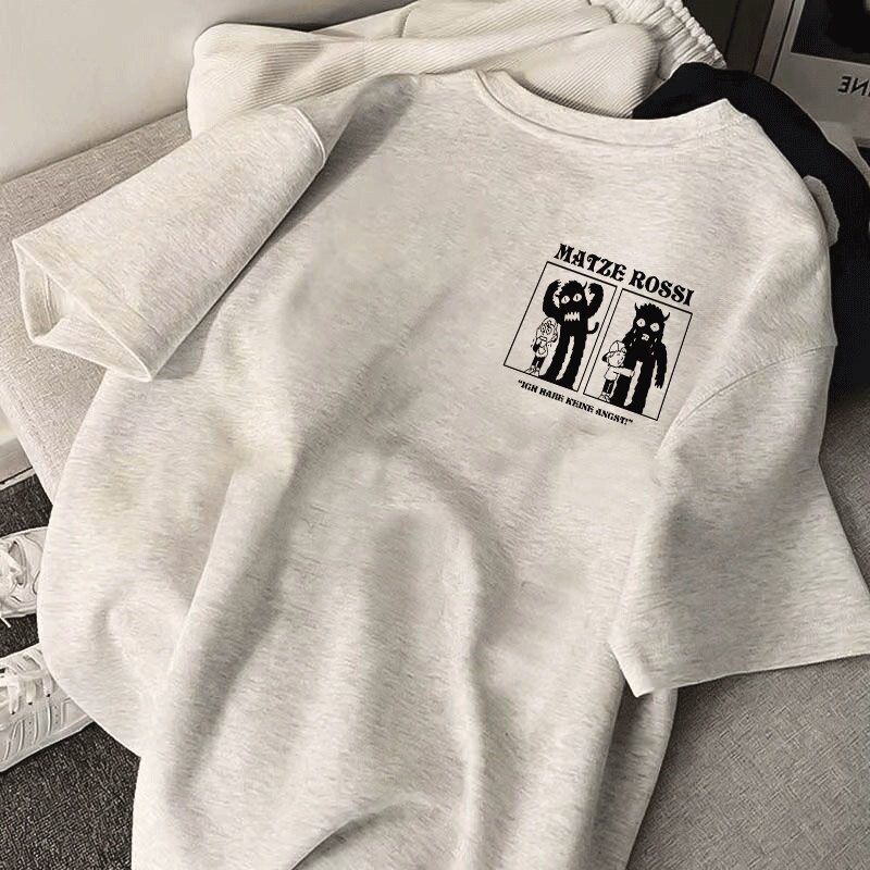 100%重磅纯棉字母男t恤短袖夏宽松美式正肩潮牌ins2026新款五分袖