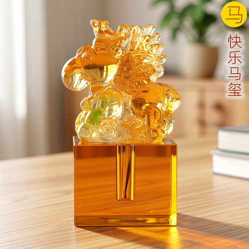 吉祥童子马宝宝出生纪念品胎毛章