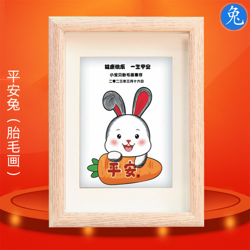 吉祥童子生肖纪念品胎毛画包邮
