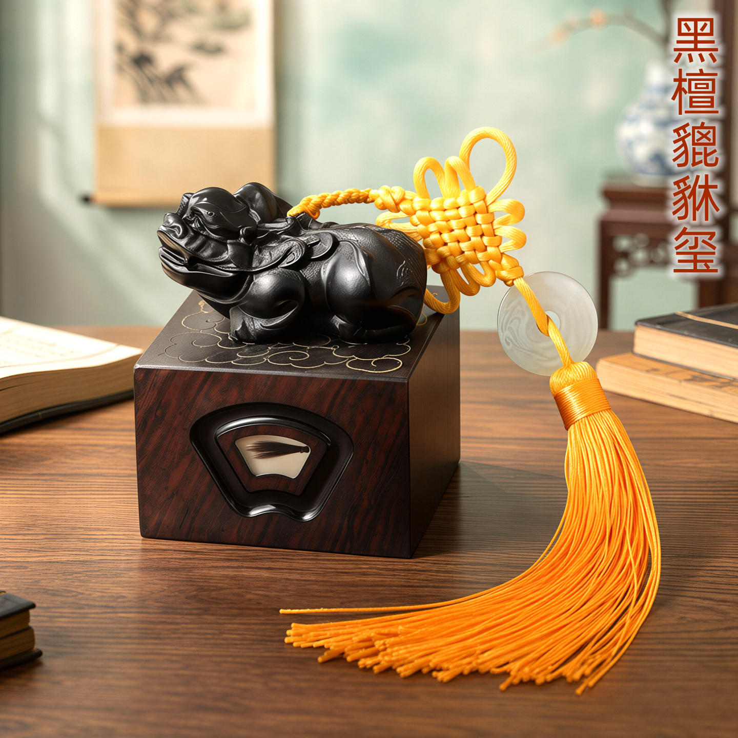 吉祥童子宝宝出生礼物定制胎毛章脐带章婴幼儿纪念品黑檀貔貅2026