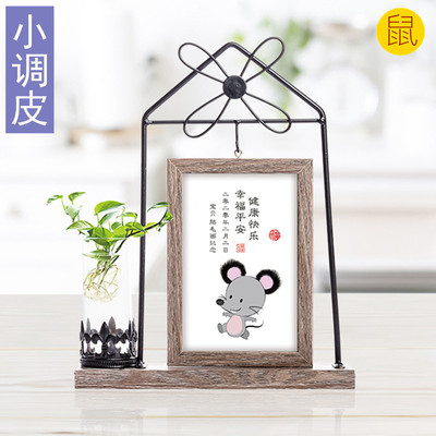 吉祥童子宝宝出生纪念品胎毛画