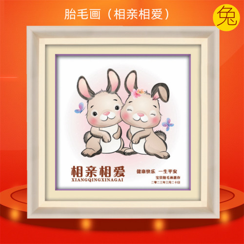 吉祥童子生肖纪念品胎毛画包邮
