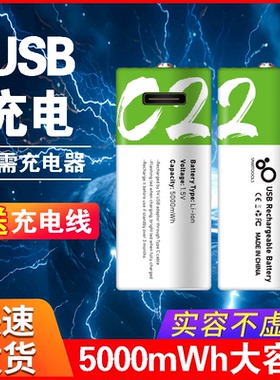 SMARTOOOLS2号1.5V可充电锂电池USB大容量玩具手电筒收音机耐用