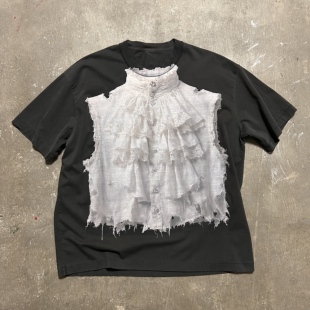 Shirt Ruffle 宫廷衬衫 数码 T恤 LIFEGOESON 印花圆领短袖 26$$