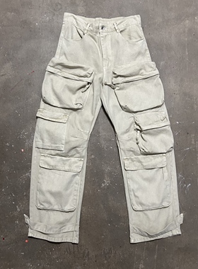 LIFEGOESON 25AW Multi-Pocket Bomber 多口袋炮弹裤 米白色Baggy