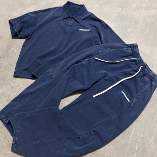 LIFEGOESON 26$$ BasicSeries 藏蓝色压胶logo短袖T恤polo套装