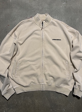 LIFEGOESON 25AW Zip-Up SweaterJacket拉链蜡染立领卫衣夹克沙色