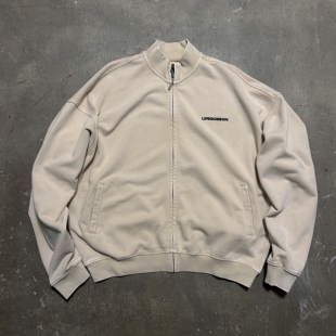Zip SweaterJacket拉链蜡染立领卫衣夹克沙色 25AW LIFEGOESON