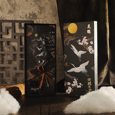 中国风复玻璃笔古仙鹤羽毛笔学生用书写练字蘸水笔钢笔哥特体笔