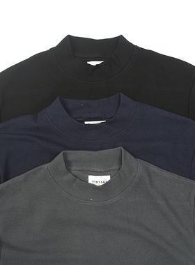 基础华夫格 美式复古舒适水洗T恤三色日常休闲长袖打底套头衫T312