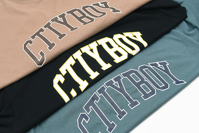 日系Cityboy印花圆领长袖T恤