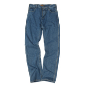 日常休闲基础宽松直筒长裤 复古做旧水洗牛仔裤 潮6520 美式 老蓝牛