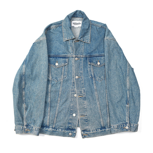 植绒虎纹 美潮复古做旧水洗牛仔夹克 Oldschool宽松廓版OS外套 99