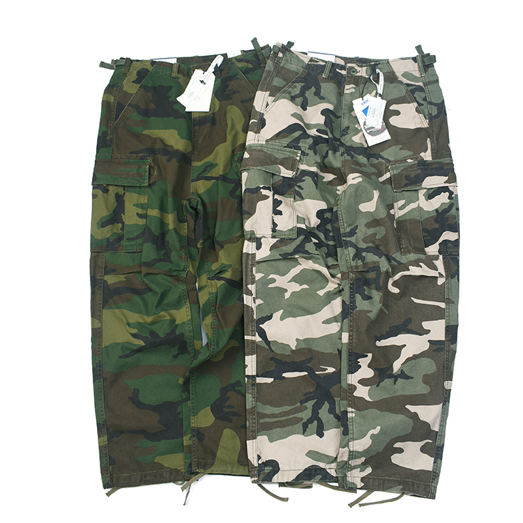 厚的一比 日式复古做旧水洗帆布迷彩工装裤 休闲宽松直筒长裤2815