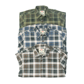 美式 复古做旧水洗格子工装 衬衫 怀旧格纹 三色休闲宽松长袖 衬衣104