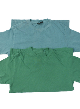 舒适好穿 美式复古做是水洗圆领T恤两色休闲宽松短袖打底套头T289