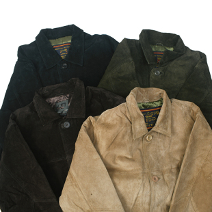 秋冬休闲宽松Vintage古着外套 猎装 复古做旧翻领皮衣 美式 9135 版