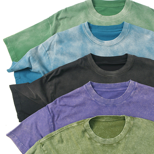 腊染好T 美式复古做旧水洗短袖T恤 多色日常休闲宽松廓版套头T 30