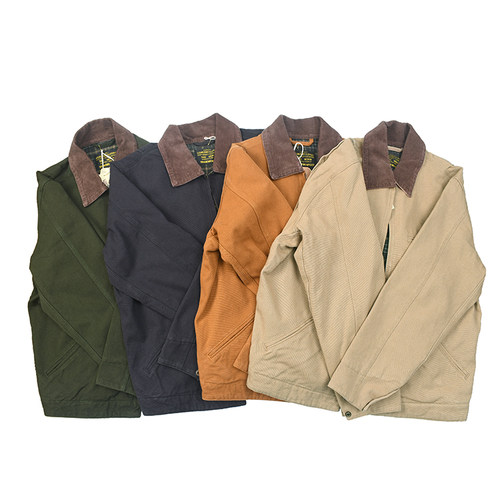 美式复古做旧水帆布夹克