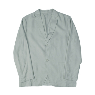 多色日常休闲长袖 西服 外套潮2331 小众复古做旧水洗开衫 棉麻好料