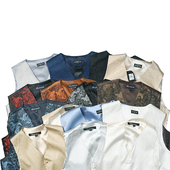 多色休闲无袖 碎提花 咔叽复古Vintage巴黎扣叠穿马甲 坎肩马夹潮