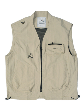 山系坎肩 日式复古轻机能工装马甲 户外休闲宽松叠穿无袖马夹6028