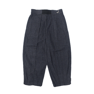 折褶Vintage好料九分裤 复古做旧水洗魔术贴休闲裤 9067 日式 调性