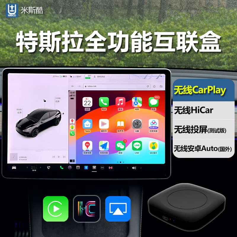 特斯拉网页盒子CarPlay+Hicar