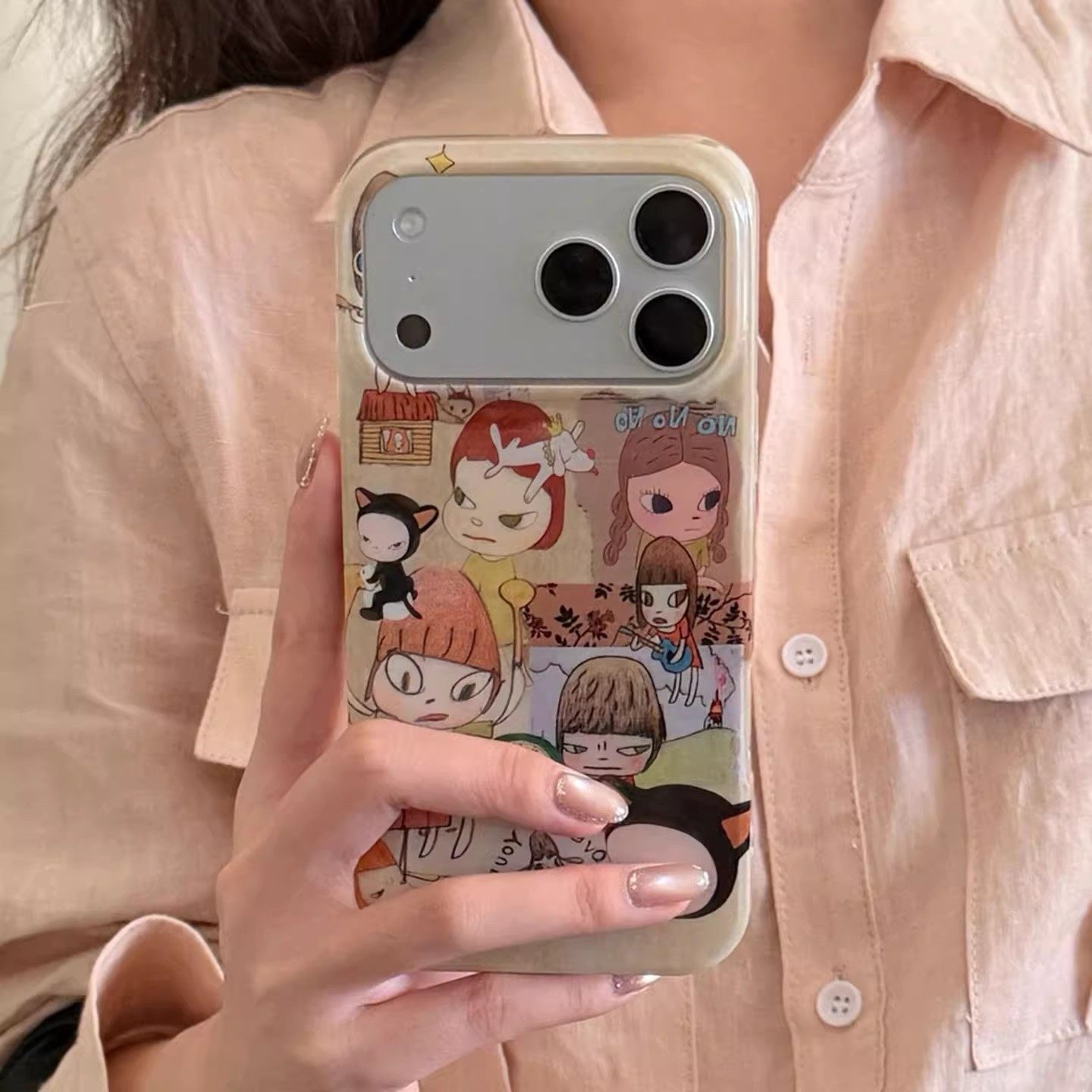 宁宁 日韩ins可爱卡通涂鸦奈良美智女孩女iPhone17Pro MobileCase